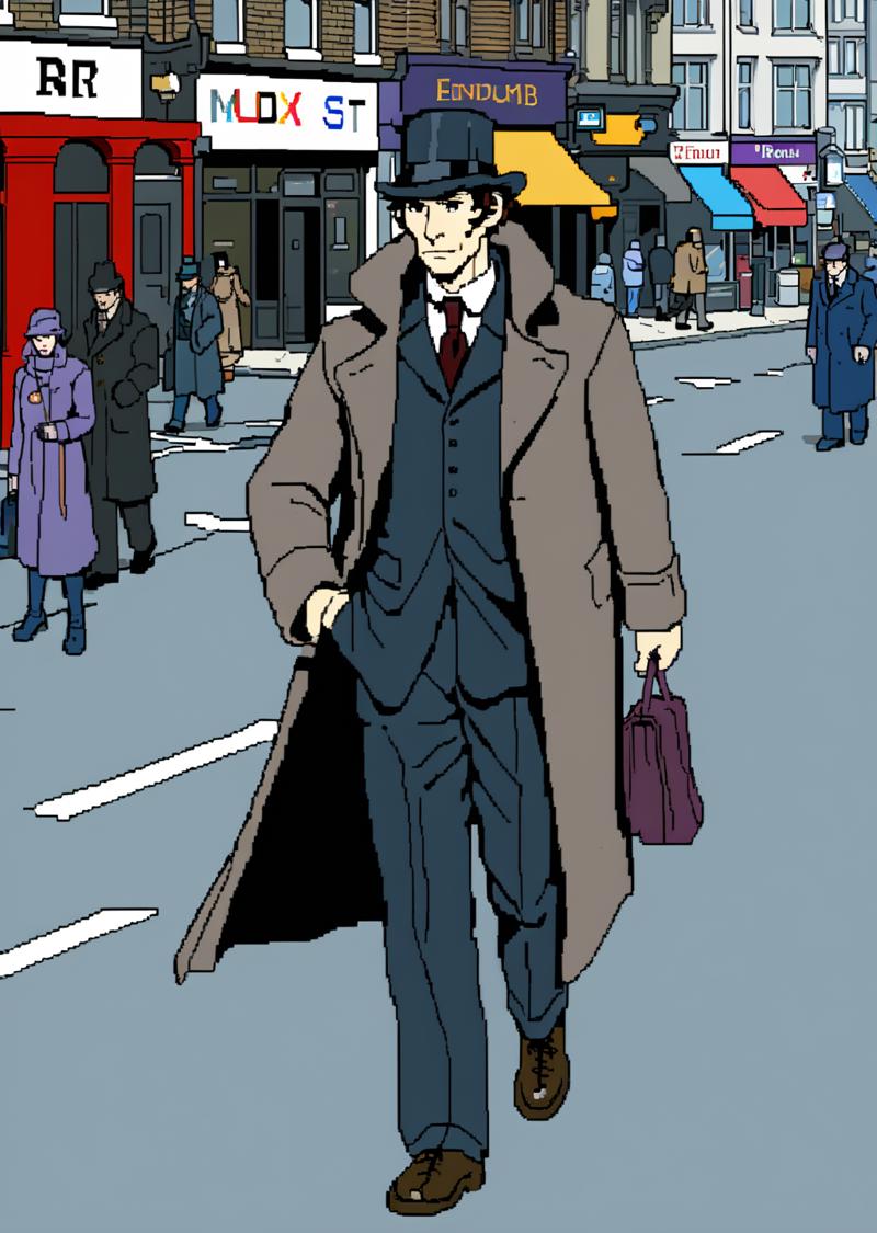 00028-1152732924-sherlock holmes walking in the street of london,_pixel-art  , low-res, blocky, pixel art style, 8-bit graphics_MSPaint drawing,.png